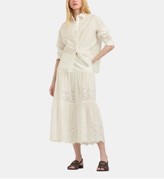 Jupe reina en popeline saint-gall - Momonì - Beige