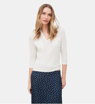 T-shirt tmimosa - Motif uni - Coton - Caroll - Blanc