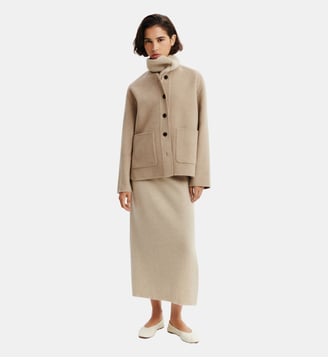 Veste double face sans col - Bompard - Beige grès