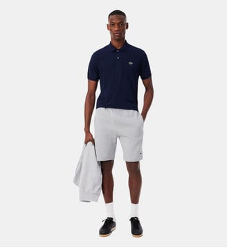 Bermuda uni molletonné - Lacoste - Gris chine