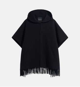 Cape à franges et capuche - ADY - Gerard Darel - Noir