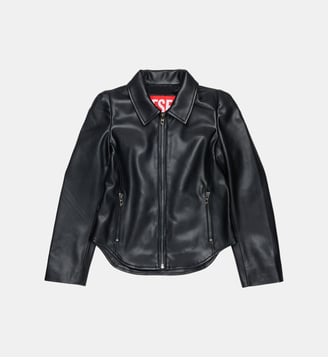 Veste biker en tissu enduit - Diesel Kids - Noir