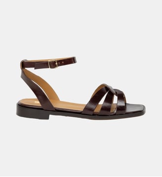 Sandales Plates Hanaé Cuir - Bobbies - Marron foncé