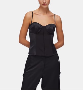 Top bustier en satin - Liu Jo - Noir