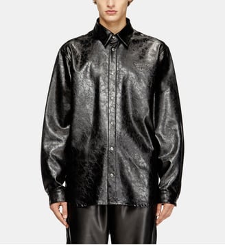 Chemise texturée avec boutons de marque - Diesel - Noir