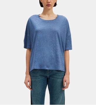 t-shirt oversize en lin - gilliane - Pablo - Bleu océan
