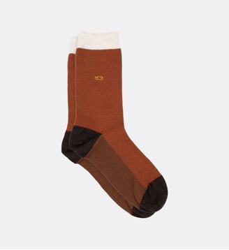 Chaussettes en coton peigné chevrons - Billybelt - Rouge brique