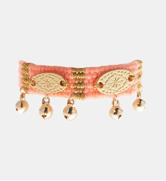 Bracelet en tissu coloré réglable avec pampilles TODOBEM - Hipanema - Corail
