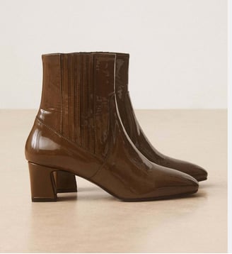 Bottines à talons en cuir vernis Numéro 522 - Rivecour - Kaki