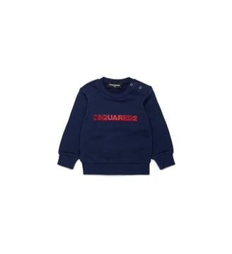 Sweat-shirt col rond avec logo - Dsquared2 - Bleu foncé