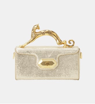 Sac Pencil Cat Nano En Cuir Métallisé Craquelé - Lanvin - Or