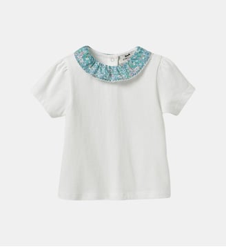 T-shirt col en tissu Liberty  - Coton biologique Cyrillus