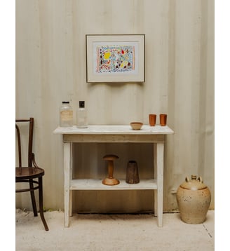 Console en bois beige Francine N°1057- Produit chiné - Debongout - Beige