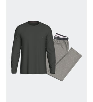 Pyjama Cardé en Coton - Eden Park - Gris vert