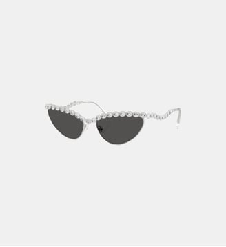 Lunettes de soleil Œil de chat SK7030 - Swarovski - Argent