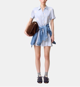 Robe satin fleurs - Claudie Pierlot - Print clair