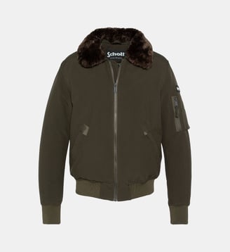 Blouson pilote - Schott - Kaki marron