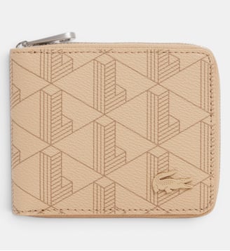 Portefeuille zippé monogramme - Lacoste - Beige