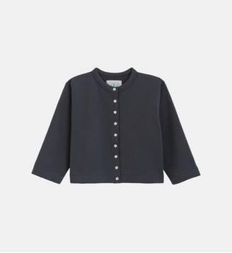 Cardigan pression enfant en molleton - Agnès b. - Gris requin