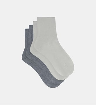 Lot de 2 paires de mi-chaussettes coton Mode - Dim - Crème