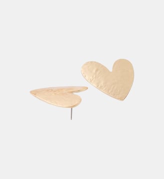 Boucles d'oreilles cœurs martelés - Balaboosté - Doré