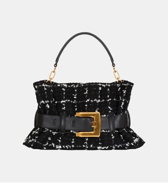Sac Anthem Medium en tweed - Balmain - Noir