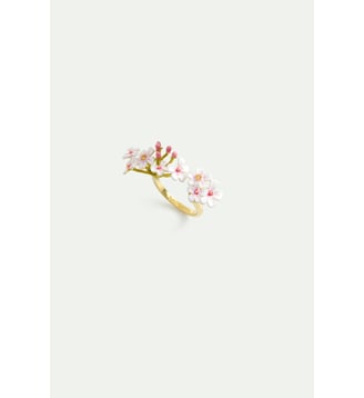 Bague ajustable aubépines blanches et roses - Les Néréides - Rose