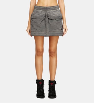 Jupe mini en nylon avec maxi poches à rabat - Diesel - Gris