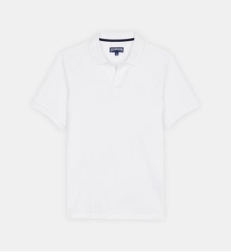 Polo en piqué de coton organique uni - Vilebrequin - Blanc