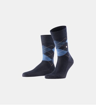 Chaussettes Preston losanges - Burlington - Bleu marine