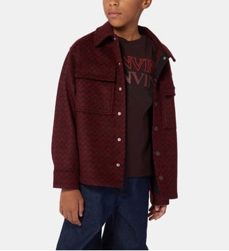 Surchemise imprimée en polaire - Lanvin Kids - Bordeaux