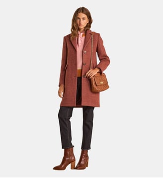 Manteau Manches Longues En Laine Mélangée Anabelle - Maison 123 - Rose foncé