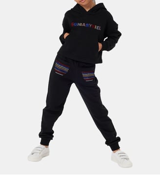 Sweat-shirt molleton à capuche - Sonia Rykiel Kids - Black