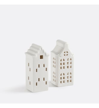 Lot de 2 maisons en porcelaine - La Redoute Interieurs - Blanc