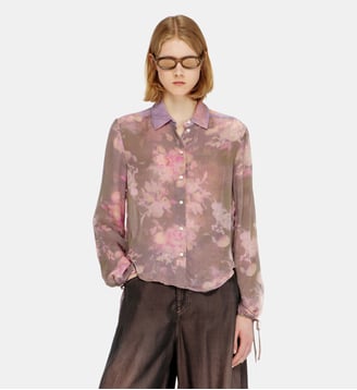 Chemisier en chiffon à imprimé floral all-over - Diesel - Violet clair