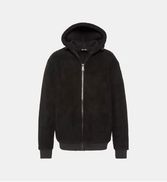 Veste sherpa zippée à capuche - Schott - Noir