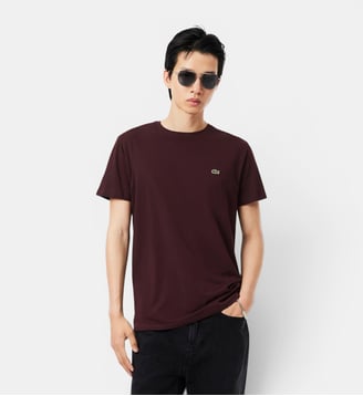 TEE-SHIRTS COL ROND HOMME ADULTE MAILLE:. - Lacoste - Marron oxalis