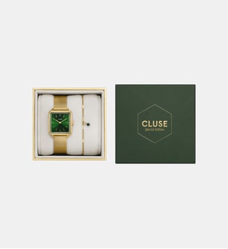 Montre La Tétragone Vert CG10317 - Cluse - Doré