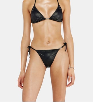 Bas de bikini à liens latéraux en tissu scintillant - Diesel - Noir