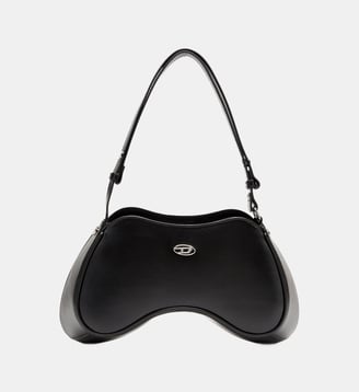 Play-Sac à bandoulière en cuir semi-brillant - Diesel - Noir
