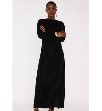 Robe Longue En Velours Rafaela - Maison 123 - Noir