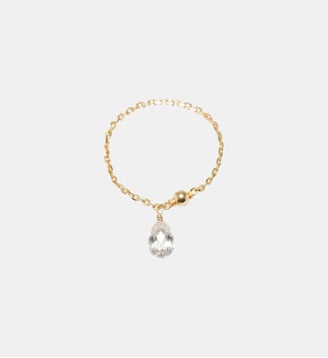 Bague chaînette pampille Mia - Or 750‰ Saphir blanc YAY Paris