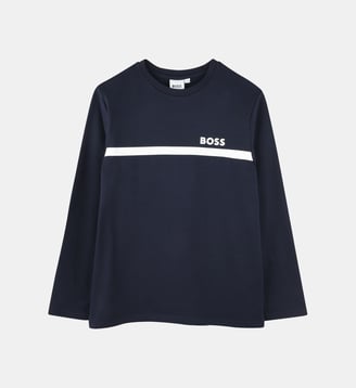 T-shirt à manches longues - BOSS Kidswear - Bleu cargo