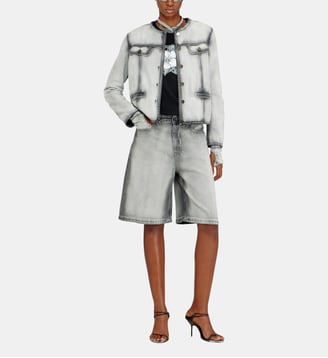 Veste en denim skeleton doux - Diesel - Gris