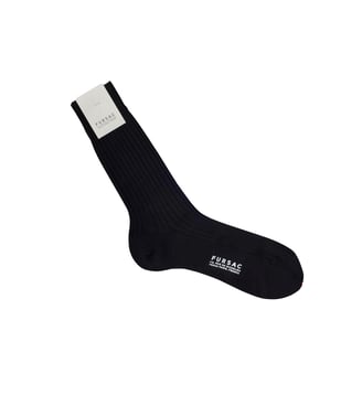 Chaussettes en coton côtelé égyptien - Fursac - Noir
