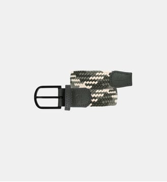 Ceinture tressée élastique Lac Louise - Billybelt - Vert et beige