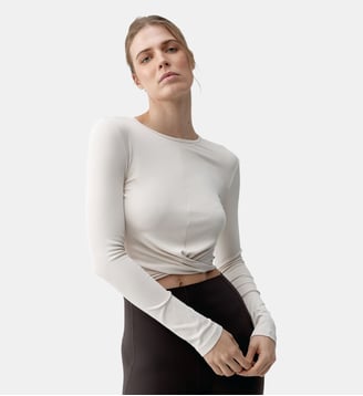 T-shirt de sport Thala Manches longues - Born Living Yoga - Beige colombe