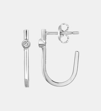 Demi-créoles Funambule en Argent avec diamant blanc - La Garçonne Diamant - Argent