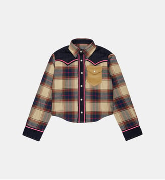 Chemise à carreaux avec logo - Dsquared2 - Gris moyen