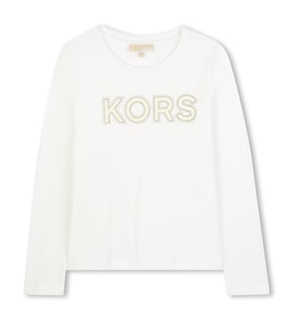T-shirt manches longues en jersey - Michael Kors Kids - Off white